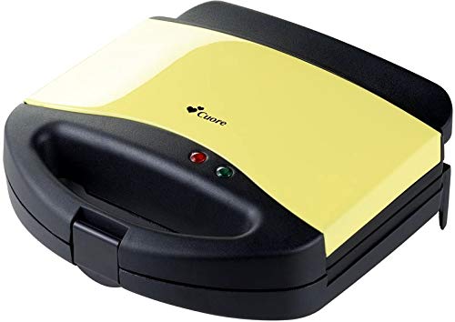 

Cuore CU-501HS(Y) Double Hot Sandwich Maker, 2-Slice Capacity, Electric, Double-Sided Cooking, Non-stick Coating, Yellow/Black