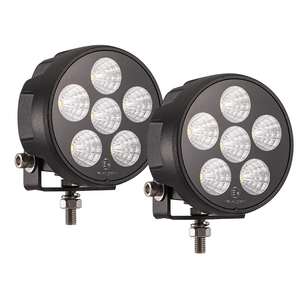 

Светодиодные вспомогательные рабочие широкие фары высокой/низкой мощности для внедорожника OEM противотуманная фара, совместимые с 12 В и комплект из 2 фар, круглые, угол 30°, 30 Вт,