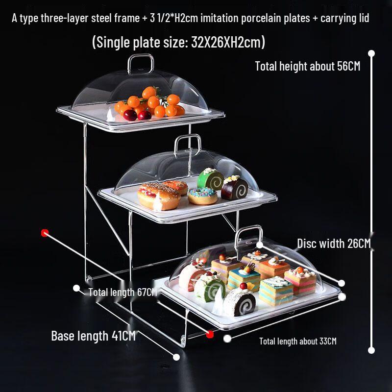 Chinese Style 3-Tier Melamine Buffet Display Stand
