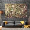 2D Flat Floral Book Banner, Rustic Library Wall with Flowers for Newborn and Children Shoots