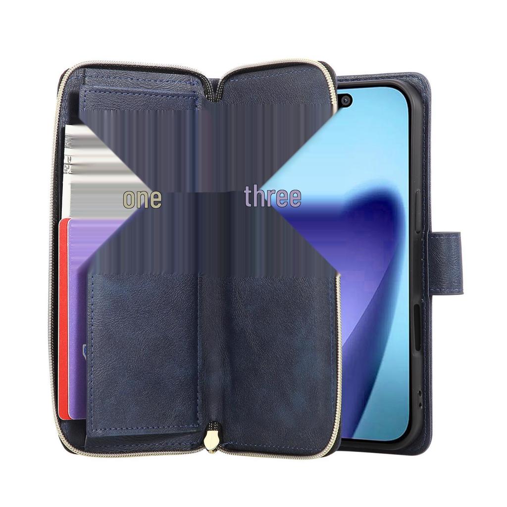 Apple 17 Pro Max Nine-Card Zipper Protective Leather Case for iPhone Air/16E