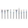Dental Diamond Burs Drill Ceramic Restoration Polishing Kit 10 Pcs