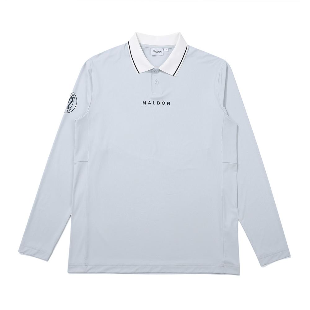 MALBON GOLF M Mesh Mix Long Sleeve T-Shirt Light Gray (Man)