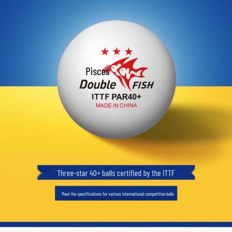 Double Fish 3-Star V40+ Table Tennis Balls 6-Pack