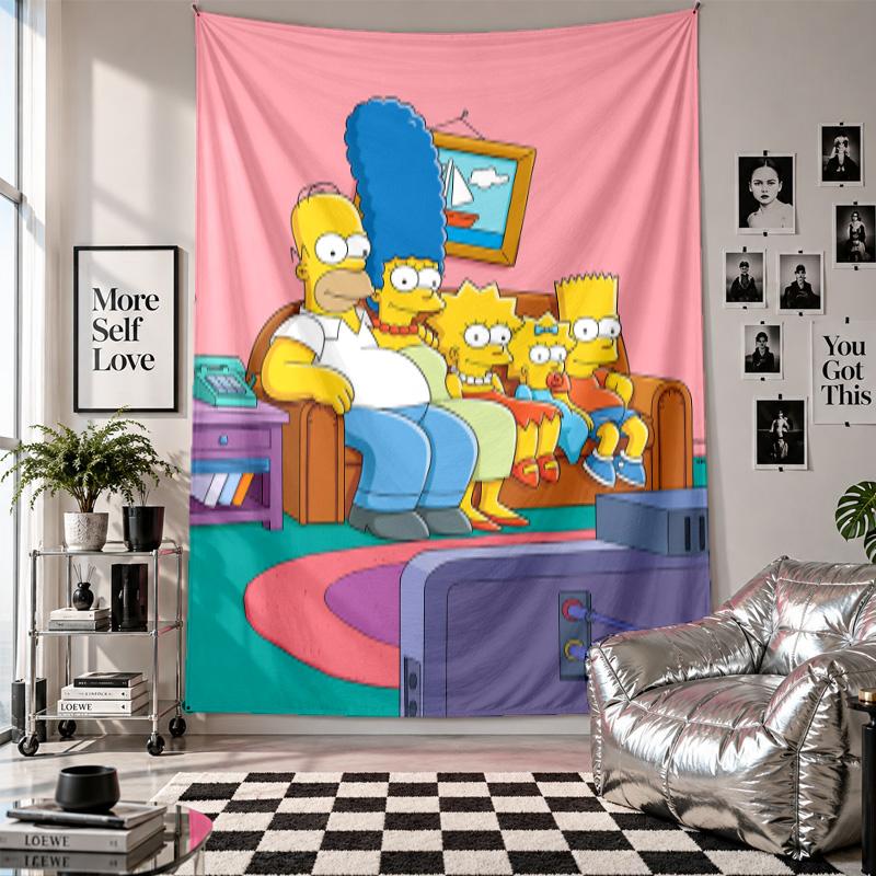 Wall TapestryThe Simpsons Art Hanging Cloth Decorative Background Cover for Room Decoration