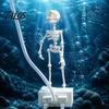 Scheletro Impermeabile Ecologico per Halloween Acquario Scheletro Danzante, Articolazioni Mobili Azionate da Bolle Decorazione per Terrario Rettili,