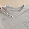 Damen T-Shirt mit Rundhalsausschnitt und Strasssteinen