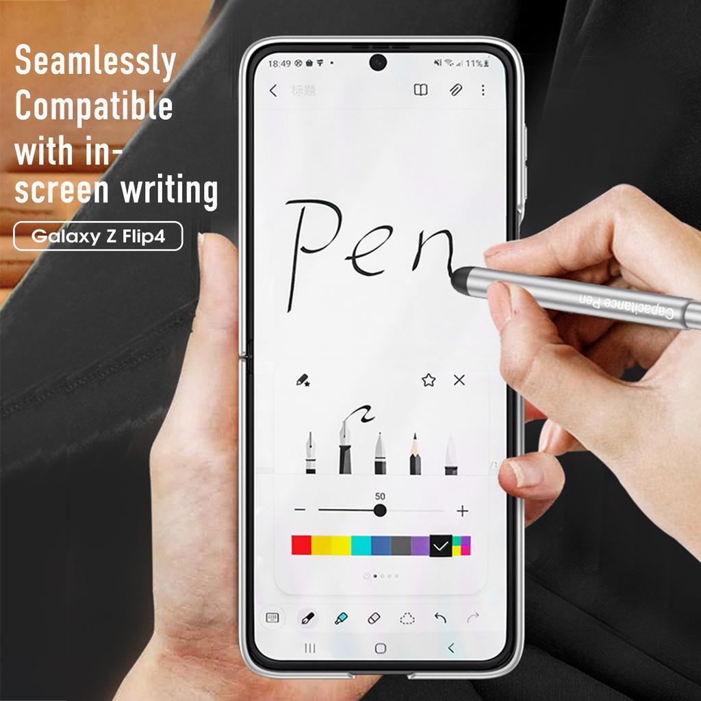 Suitable for Samsung Zflip4 Mobile Phone Case Magnetic Suction Full Pack Personalized Pen Slot with Stylus Anti Fall Simple Protective Cover