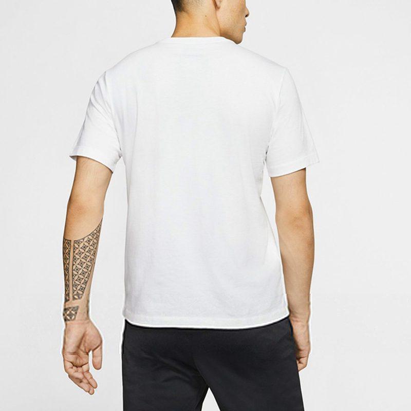 Nike T Shirts Men's White Crew Neck Moderate Straight Fit BQ2971-100