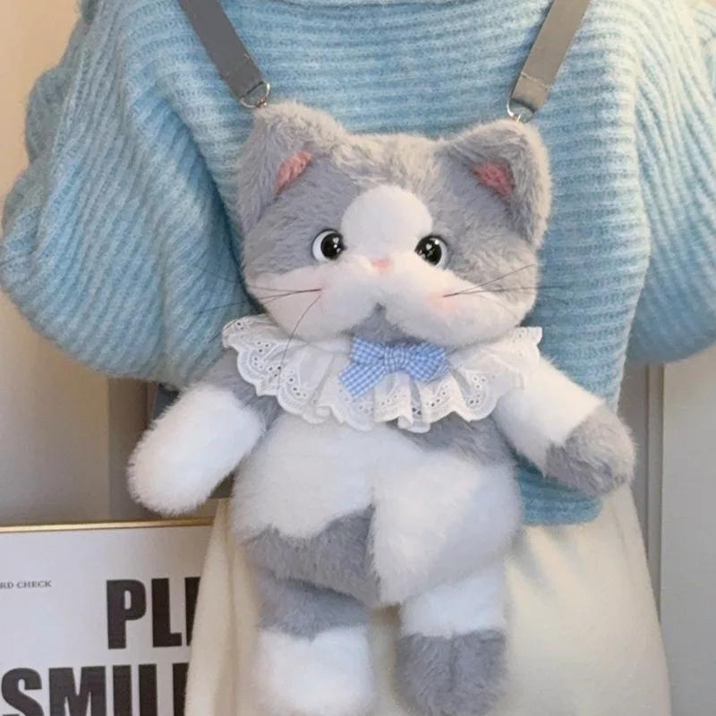 45CM Cute Cartoon Healing Cat Backpack Gift Fashion For Women Anime Backpack Purse For Women Holidays Street Shopping Travel