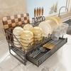 Kitchen  Bowl Draining Ra Multi-Functional Countertop Sle Storage elf Utensils Di Plate Diwaer Organizer