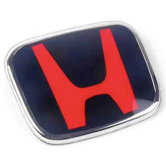 For Honda Civic Accord City CRV Jade Fit Odyssey Hybrid Red Black Blue Interior Car Steering Wheel Emblem H-Sticker CB0