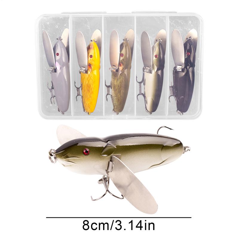 Fishing Bait Artificial Mice Swimbait Crankbait Lure 5X Realistic Fake Creature Bait Fishing Gear Accessory For Freshwater