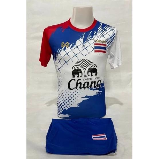 

THAILAND National Football Soccer Vintage Round Neck Shirt Sport Training JERSEY CHEER Print Quick Dry Short Sleeve Uniform Elephant Beer XL