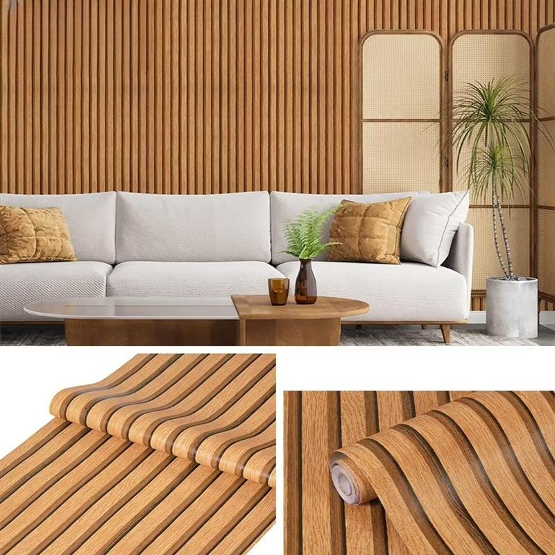PVC Holzgitter selbstklebender Wandaufkleber für Heimdekoration Hintergrundwand Schrank Tischschrank Wand Holzmaserung Tapete