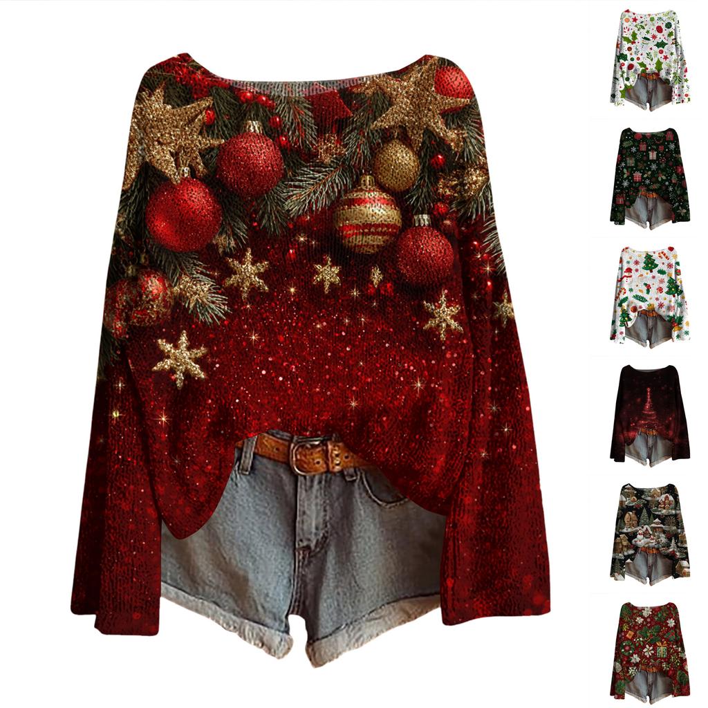 Women's Round Neck Lightweight Sweater Casual Long Sleeve Knit Pullover