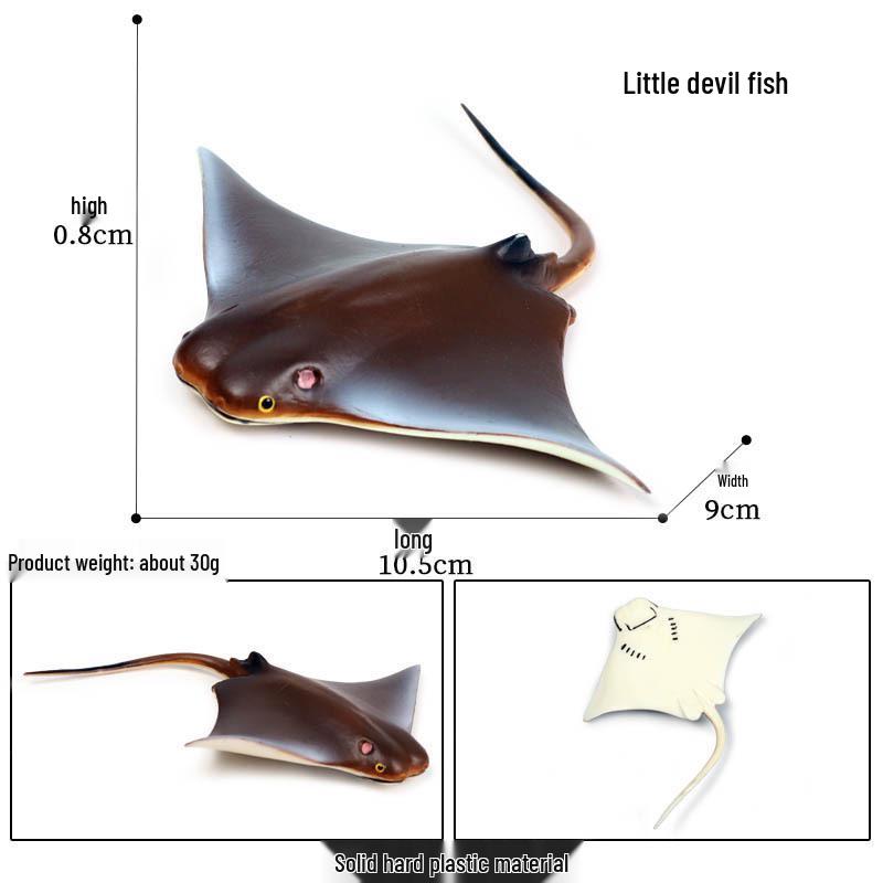 Manta Ray & Bat Ray Marine Life Model - Solid Plastic Educational Toy for Kids