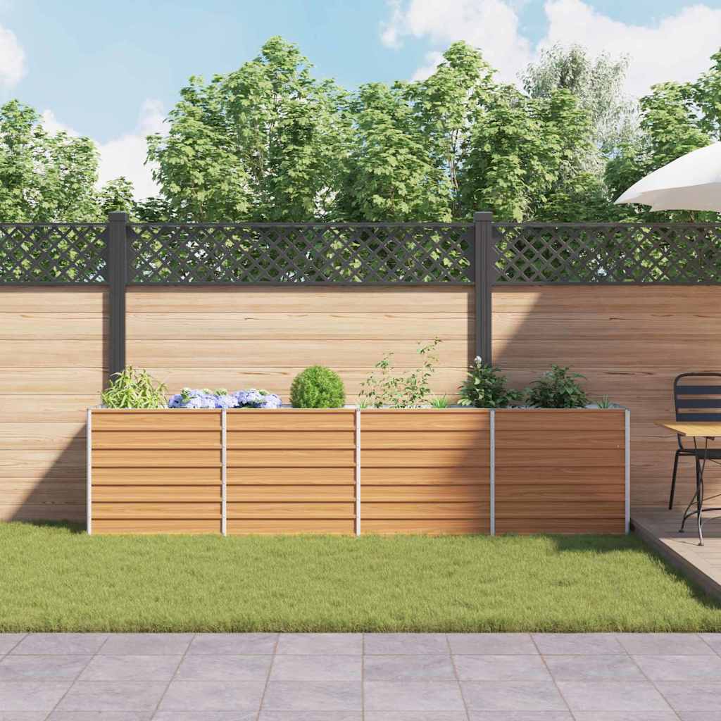 Raised Garden Bed Light Brown 320 X 40 X 77 Cm Galvanized Steel