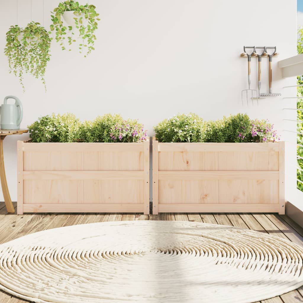Vidaxl Garden Pots, 2 Pcs, Solid Pine Wood