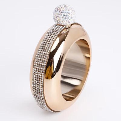 ZISIZ Diamond Rose Gold Bracelet Hip Flask