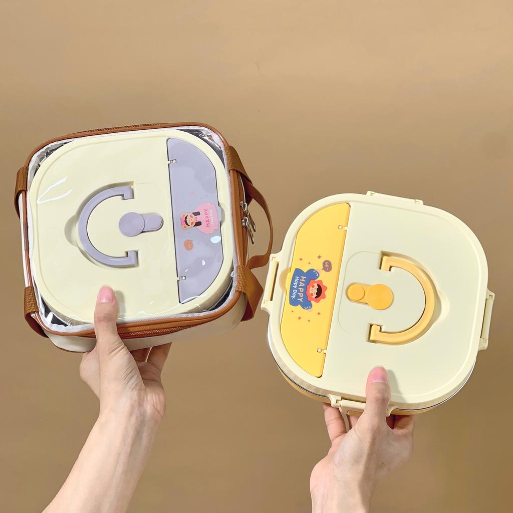WORTHBUY 4/5 Compartment Portable Bento Lunch Box Microwave Safe Sealed 304 Stainless Steel Lunch Container Set For Kids Student