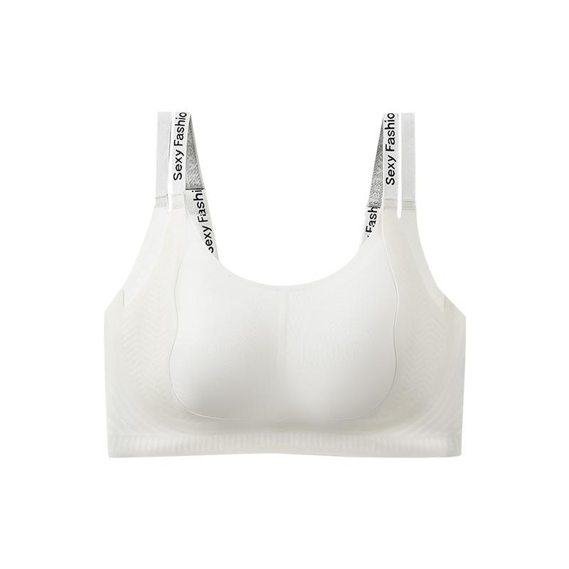 Jelly underwear women's big breasts, small bras, seamless large size, thin, soft support, pull and gather, close sub-breasts, bra