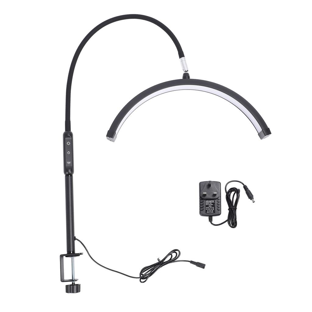 Halbmondförmige Wimpernlampe Tragbare LED Beauty Tisch Nageltischlampe mit Klemme für Wimpernverlängerung