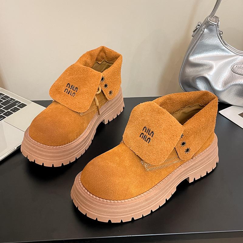 Wasteland wind matowe botki Martin damskie jesienne nowe klapowe buty lokomotywowe dominujące brytyjskie buty na podeszwie muffinowej fala