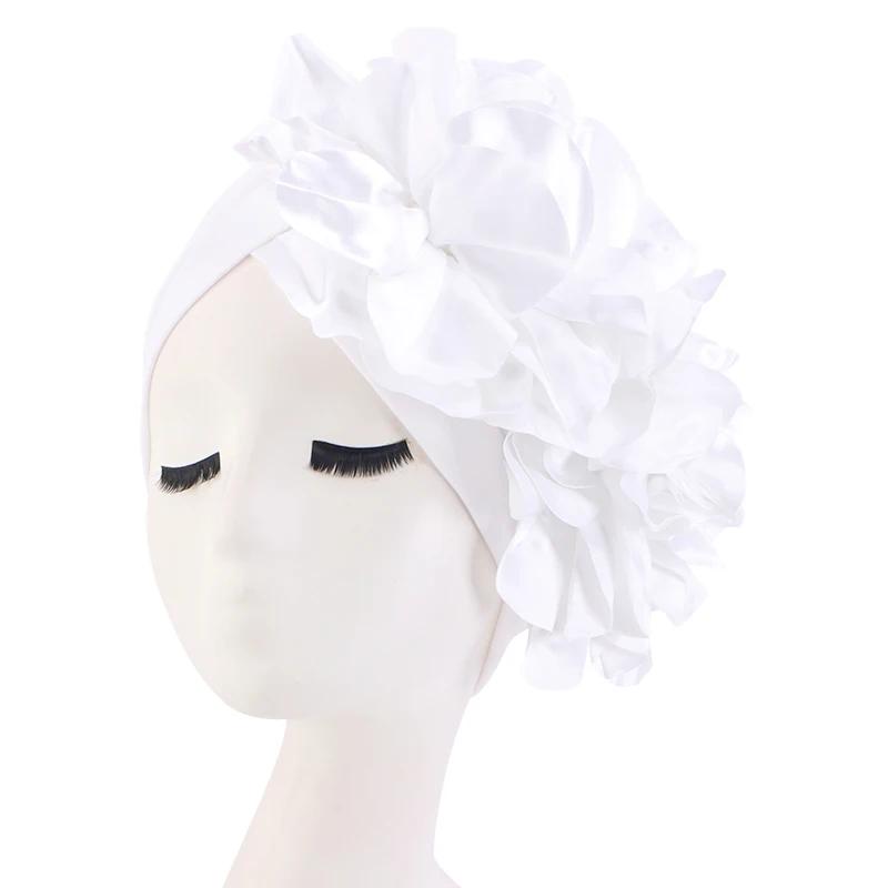 New Woman Muslim Hijab Caps with Big Flower Turban Bonnet Islamic Wrap Head Inner Cap for Hijabs Trendy Headdress 2025 New