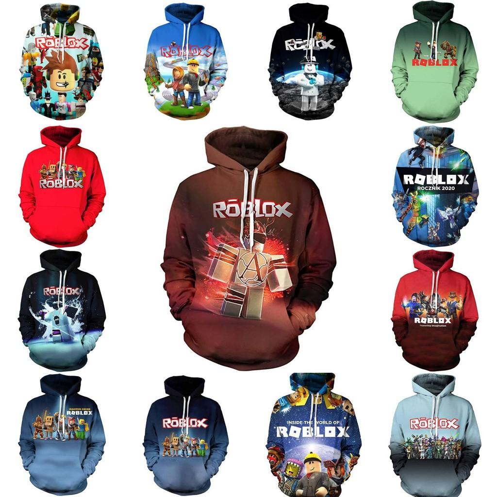 Trendy Roblox Youth Hooded Sweatshirt With Digital Print For Stylish Kids In Various Colors