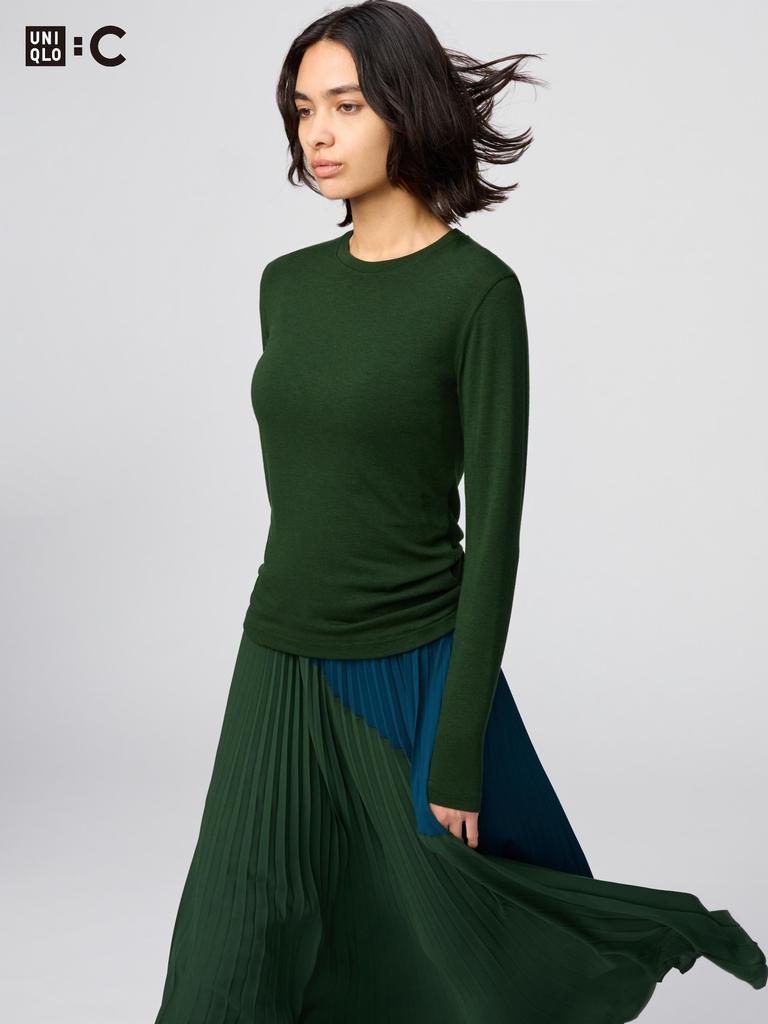 Uniqlo HeaTTech Cashmere Blend Crewneck T  Long Sleeve 