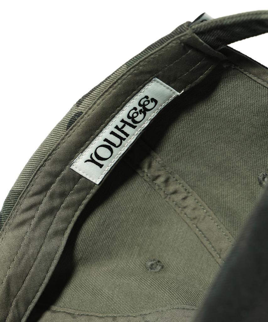 YOUHEE Lettering Ball Cap Khaki