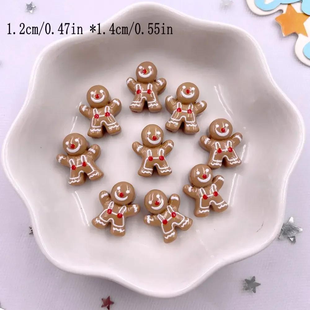 30pcs Resin Mini Colorful Painted Christmas Snowman Tree Santa Claus Deer Snowflower Bow Flatback Figurines DIY Scrapbook Crafts