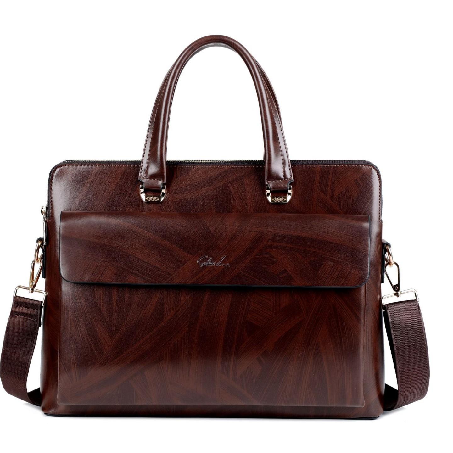 

Мужская новая деловая сумка для ноутбука Модная мужская одноплечевая сумка-мессенджер Портфель Большой вместимости Ретро наплечная сумка 39cm*7cm*29cm темно-коричневого