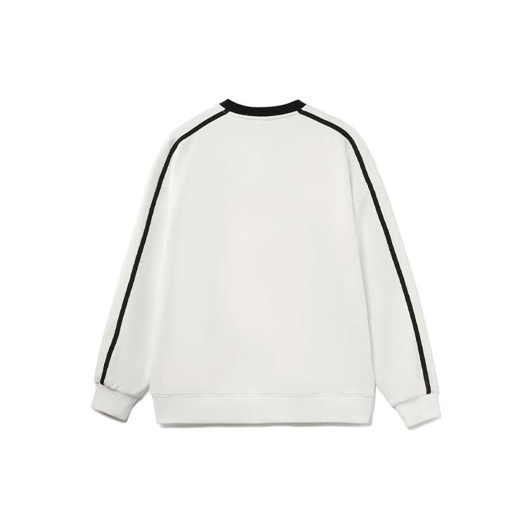 Li Ning Sports Fashion Collection American Vintage Loose Fit Crew Neck Pullover Thermal Fleece Lined Without Hood AWDTC49-1
