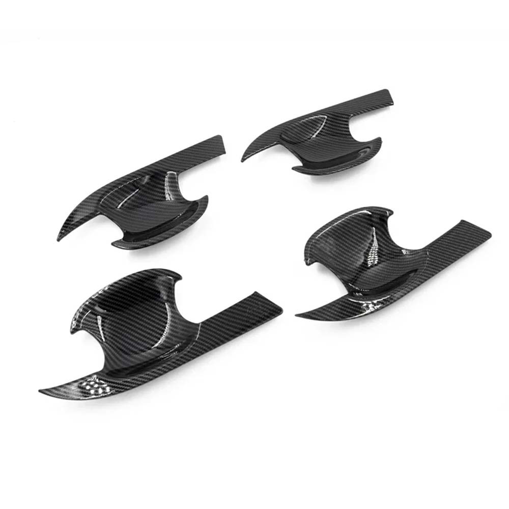 Car Decoration Door Bowl Handle Cover For Toyota Highlander XU70    Carbon Fiber Chrome Silver Cars Accessories