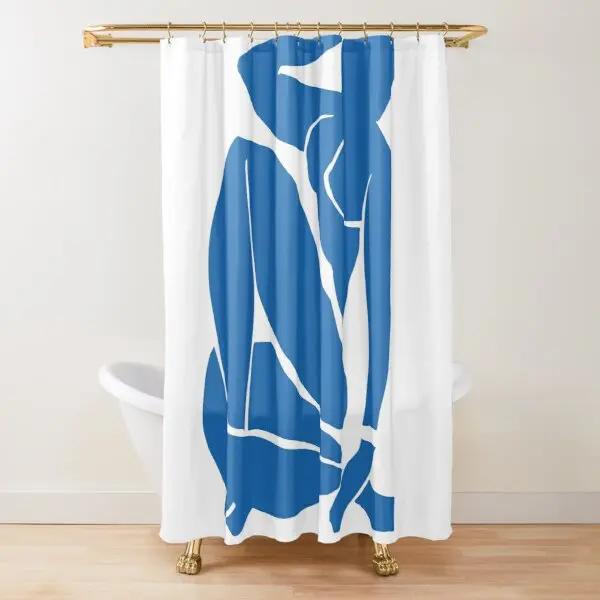 Abstract Matisse Flower Art Shower Curtain Modern Geometric Simple Aesthetic Pastel Boho Trendy Bathroom Curtain Decor with Hook
