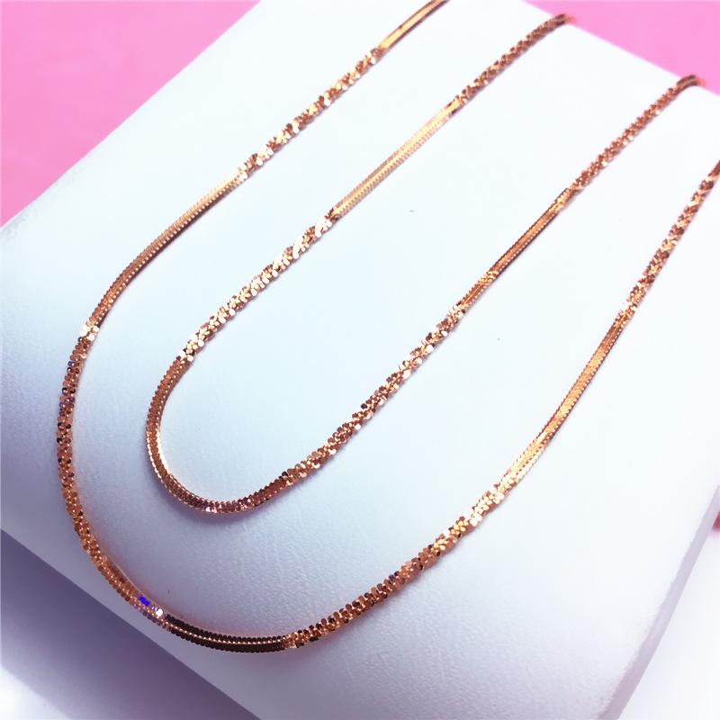 Exquisite Russian 585 Purple Gold Cold Wind Snake Bone Corrugated Necklace Exquisite Rose Gold Plated Color Gold Collarbone Chain