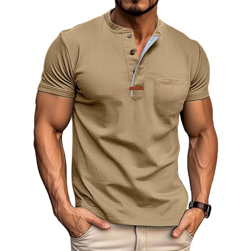 Las Camisas de Manga Corta de Color Sólido para Hombre en Verano Son Casuales, Holgadas, Cómodas y a la Moda. Polo de Manga Corta para Hombre