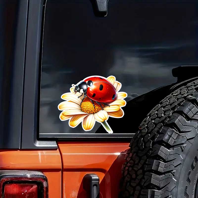 Red Beetle Ladybug Car Sticker Vinyl Decal Waterproof Rear Window Motorcycle Camper Bumper Truck Laptop Decoration TM391