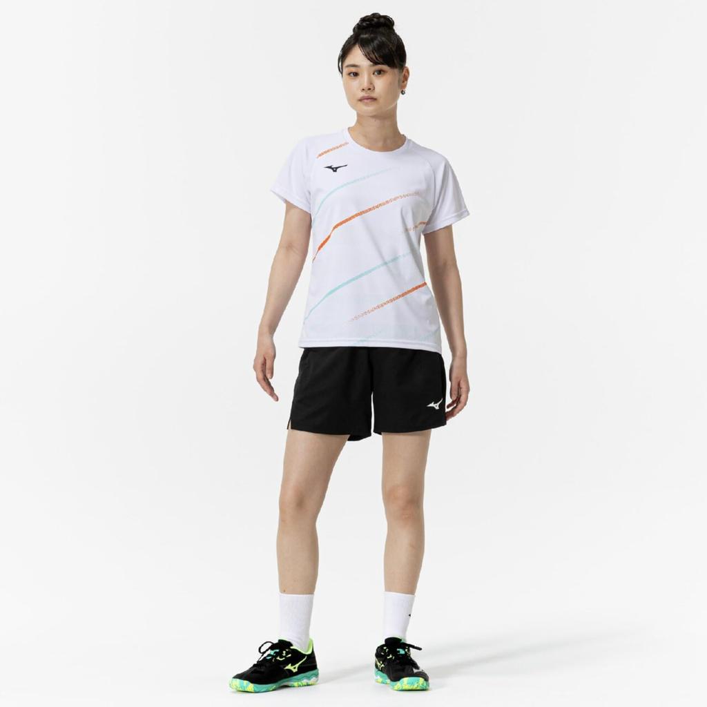 Short Sleeve Game Dynamotion Size 62JAC225 Women's Tennis/Badminton Shirt, Sweat-Wicking, Quick-Drying, Fit, White, XL,
