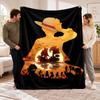 Flannel Fleece Blanket with One Piece Design, Soft Lightweight Throw for Bed Sofa Travel