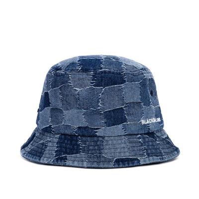 BLACKBLOND Chapeau seau BBD en jean patchwork (Bleu)