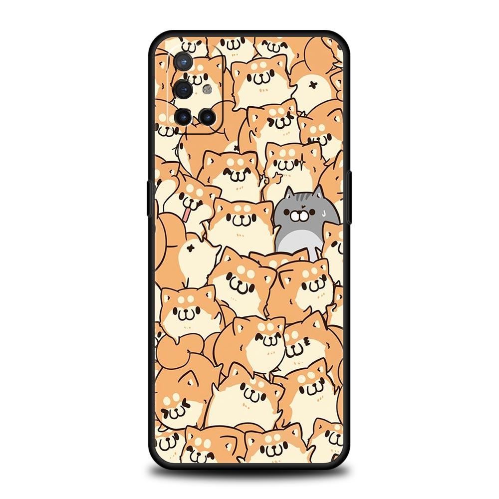 Cartoon Cats Background For OnePlus 10 Pro 9 8T 8 Nord N10 7 7T 9R Phone Case For 1+ Nord 2T CE 2 N100 N200 Z 5G Black Cover