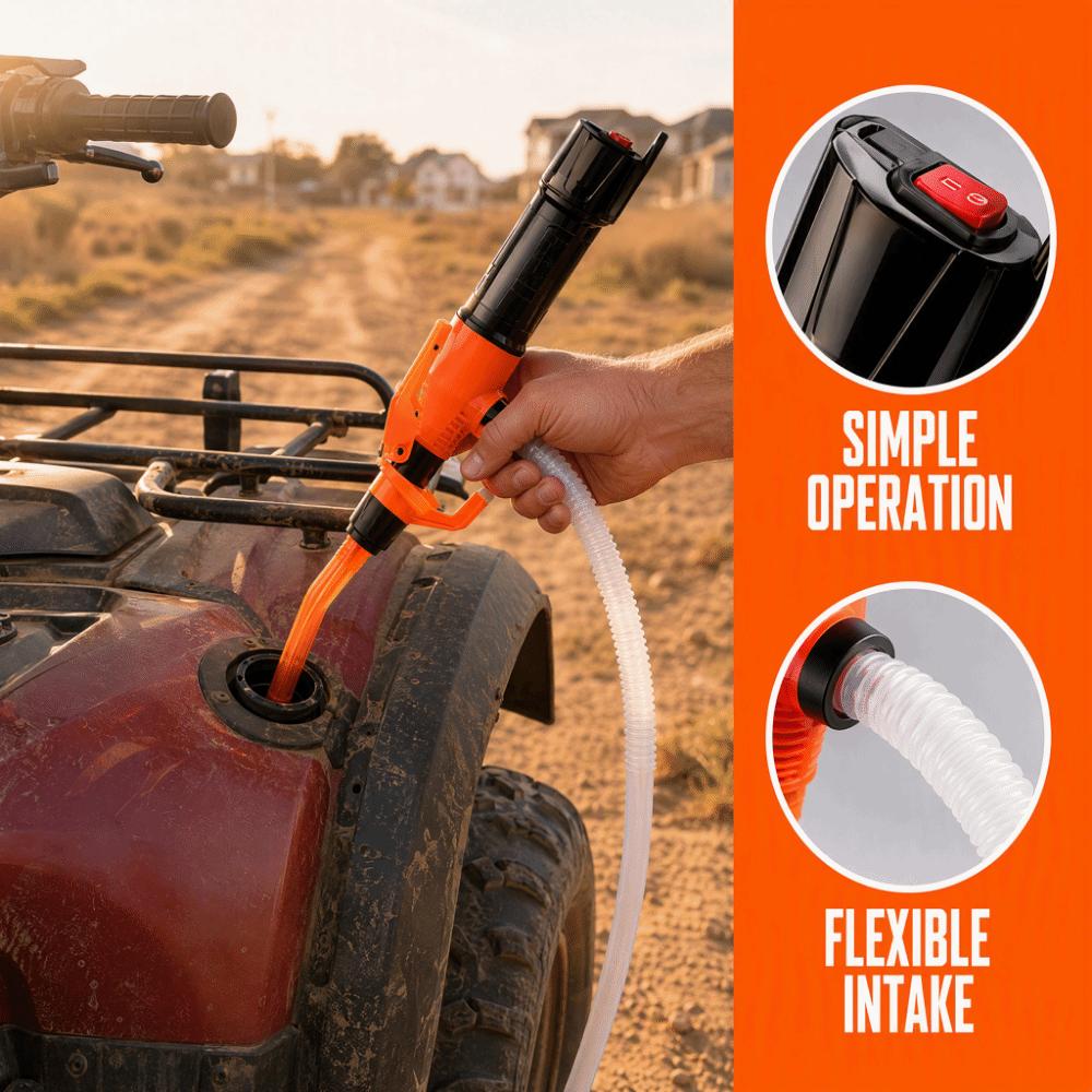 Flow Control Nozzle Electric Fuel Pump Heavy Duty Self-Priming Fuel Transfer Pump Multifunction Leak-Proof