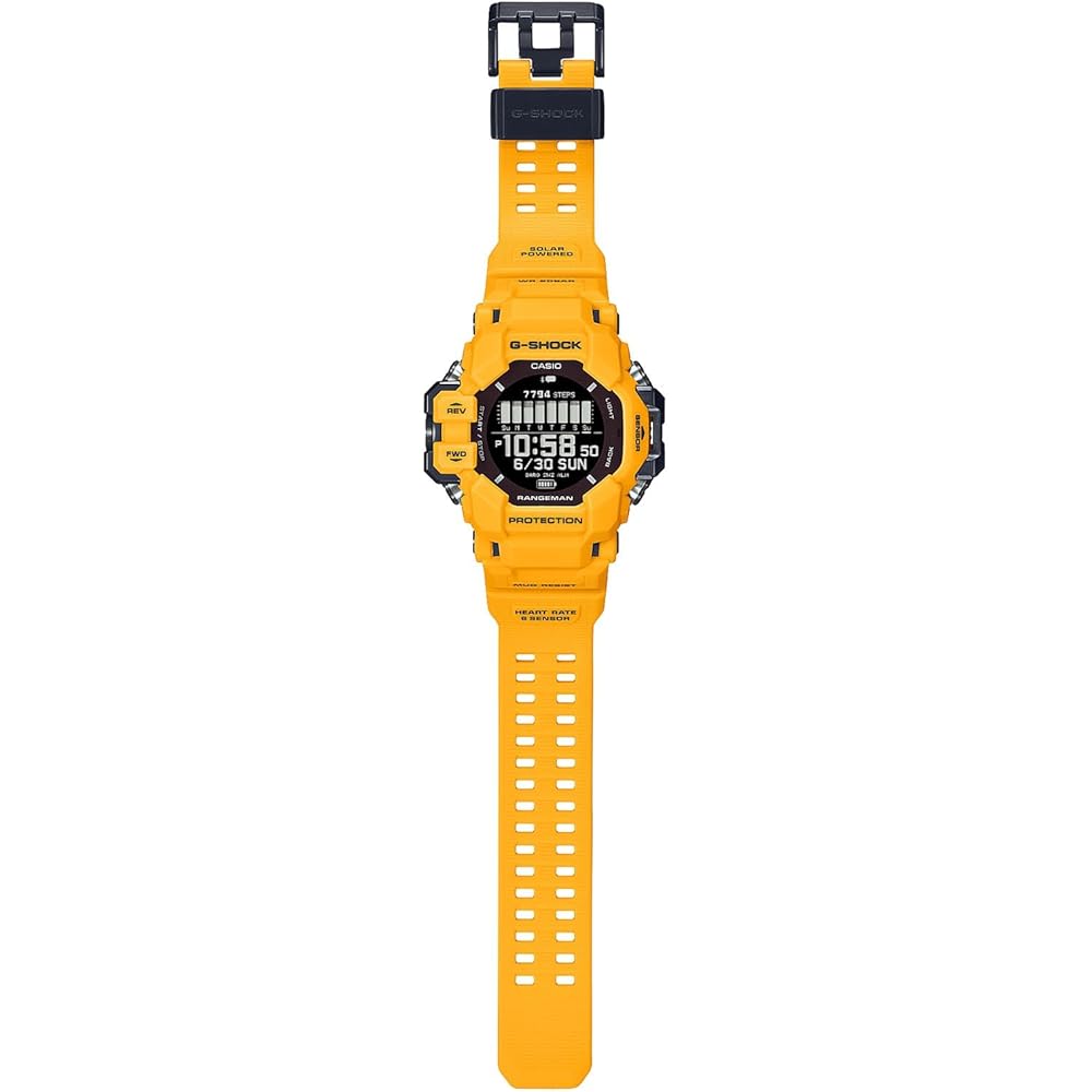Casio G-Shock RANGEMAN GPS hodinky s monitorem srdečního tepu, Bluetooth a ekologickými materiály, GPR-H1000-9JR, Pánské, Žluté (Oficiální japonský Produ