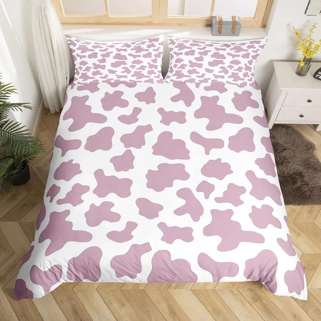 Cow Print Cow Skin Sunflower Soft Duvet Cover Carton Black plus White Beding for Women Children Kids Young Boys Young Girls Gifts for Bedrom Decoratio