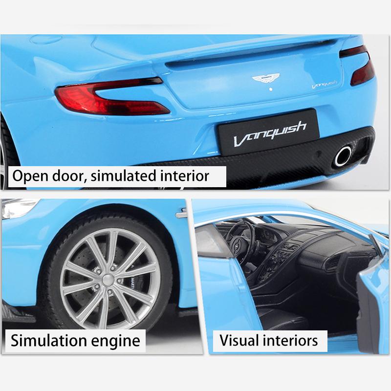 1/24 Maßstab WELLY Aston Martin Vanquish Legierungsautomodell Druckguss Metallspielzeugfahrzeuge Automodell Hohe Simulationskollektion Kindergeschenke