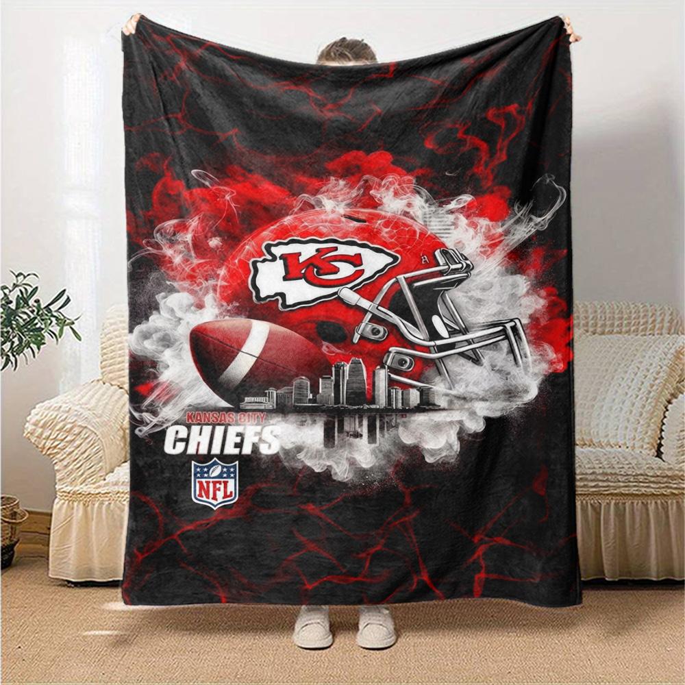 Coperta in Flanella con Stampa Kansas City Chiefs Alta Qualità Calda Confortevole Coperta per Tutte le Stagioni Perfetta per Regali Decorazioni per la Casa