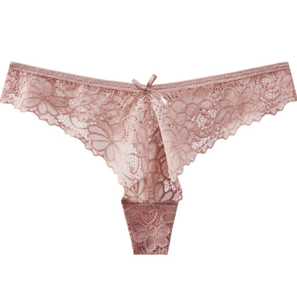 Bow Underwear for Women Low Waist Mesh Lace Briefs Fashion Lace Panties Lady